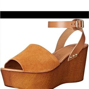Seychelles Wooden Platform Wedge Sandals Size 8